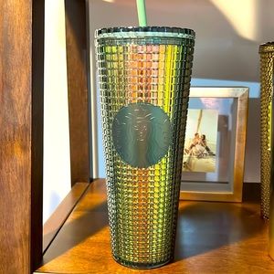 Green Iridescent Starbucks  flat stud Tumbler Cup